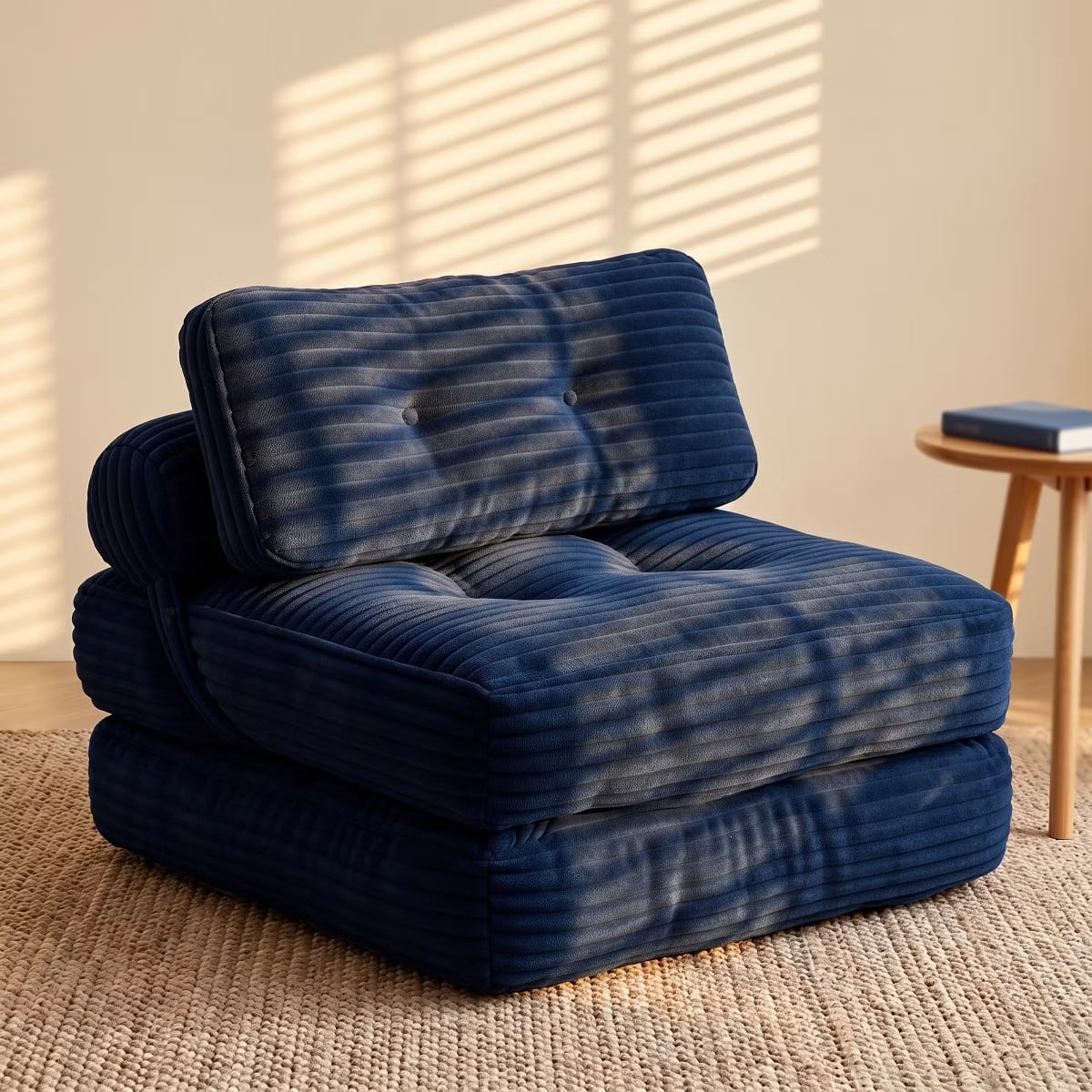 Convertible Sleeper Sofa, 3-in-1 Floor Lounger with Plush Corduroy Comfort