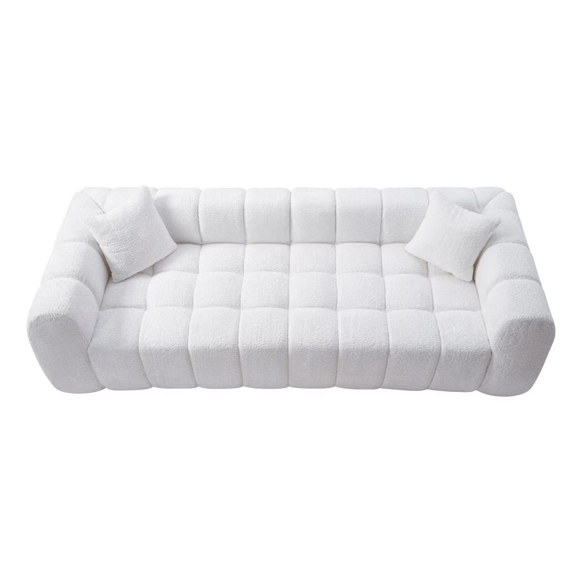 Marshmallow Cloud Sofa with Deep Seats, Boucle Upholstery & 1200-Lb Capacity