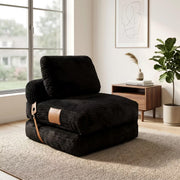 Convertible Sleeper Chair, 3-in-1 Corduroy Fold-Out Guest Bed for Small Spaces