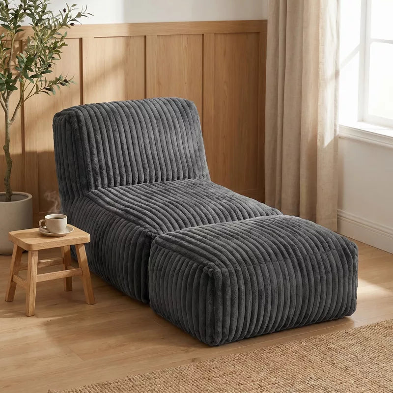 Modular Floor Chaise Lounge Chair Convertible Sofa Bed with Adjustable Backrest