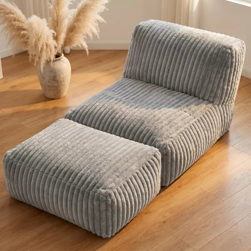 Modular Floor Chaise Lounge Chair Convertible Sofa Bed with Adjustable Backrest