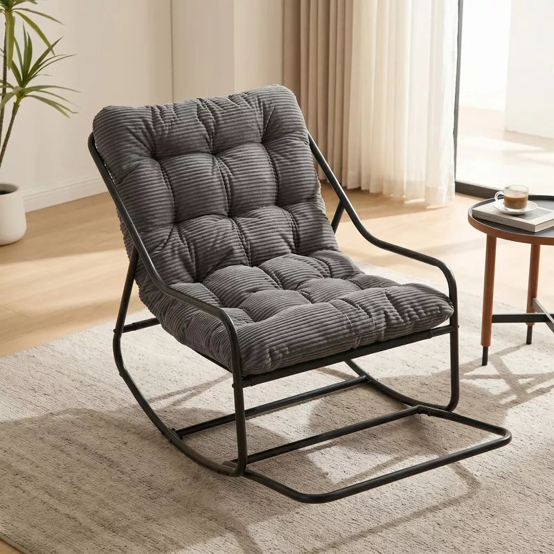 Modern Rocking Accent Chair with Thick Cushion for Living Room, Bedroom