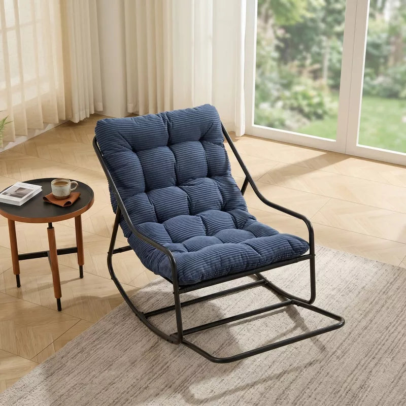Modern Rocking Accent Chair with Thick Cushion for Living Room, Bedroom