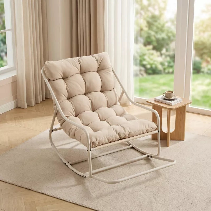 Modern Rocking Accent Chair with Thick Cushion for Living Room, Bedroom