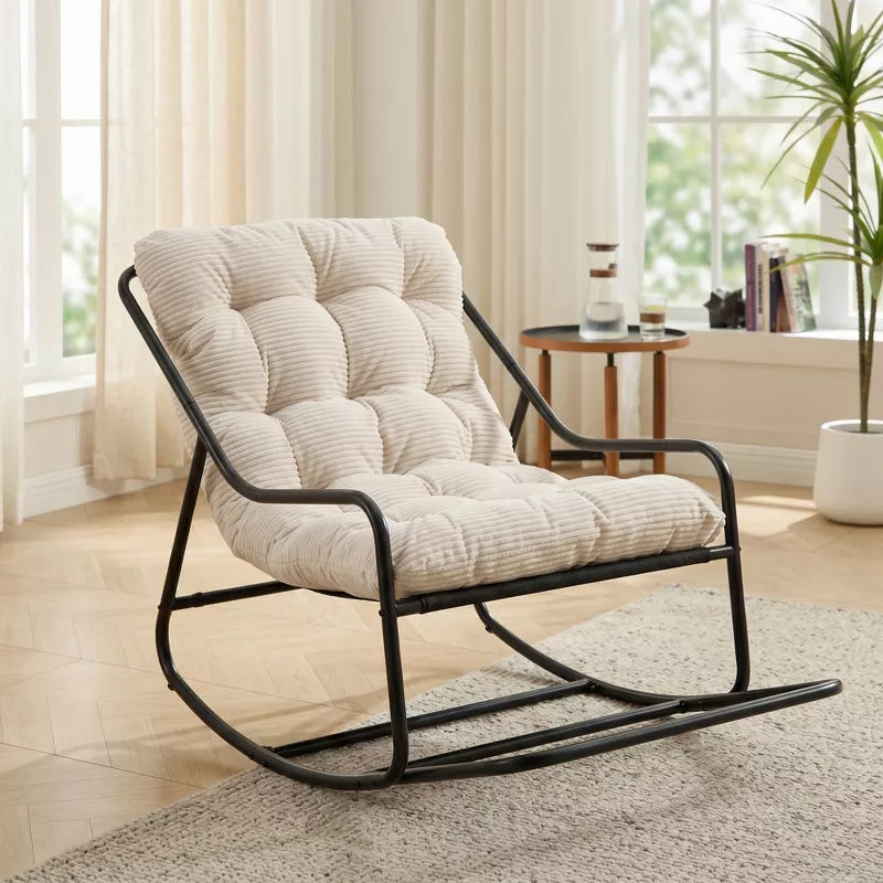 Modern Rocking Accent Chair with Thick Cushion for Living Room, Bedroom
