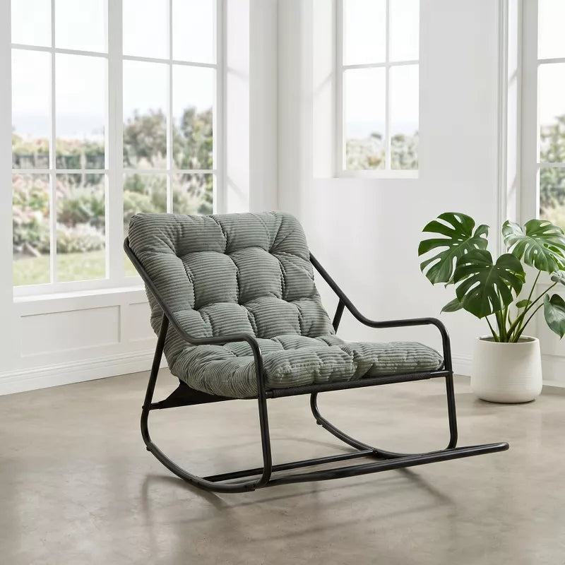 Modern Rocking Accent Chair with Thick Cushion for Living Room, Bedroom