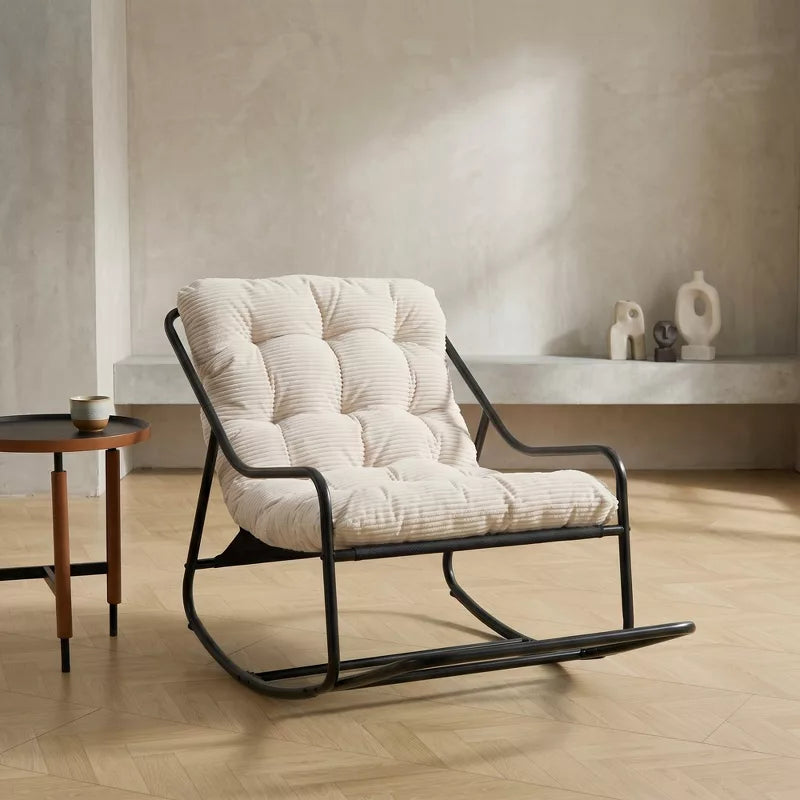 Modern Rocking Accent Chair with Thick Cushion for Living Room, Bedroom