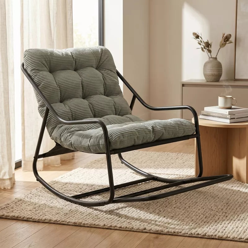 Modern Rocking Accent Chair with Thick Cushion for Living Room, Bedroom