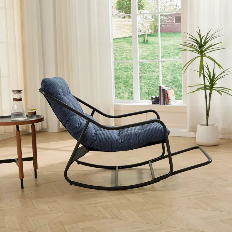 Modern Rocking Accent Chair with Thick Cushion for Living Room, Bedroom