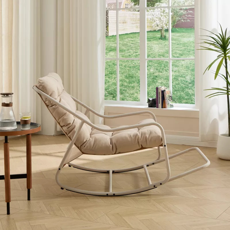 Modern Rocking Accent Chair with Thick Cushion for Living Room, Bedroom