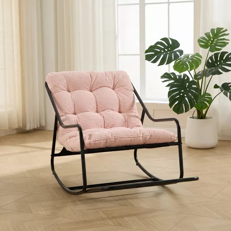 Modern Rocking Accent Chair with Thick Cushion for Living Room, Bedroom