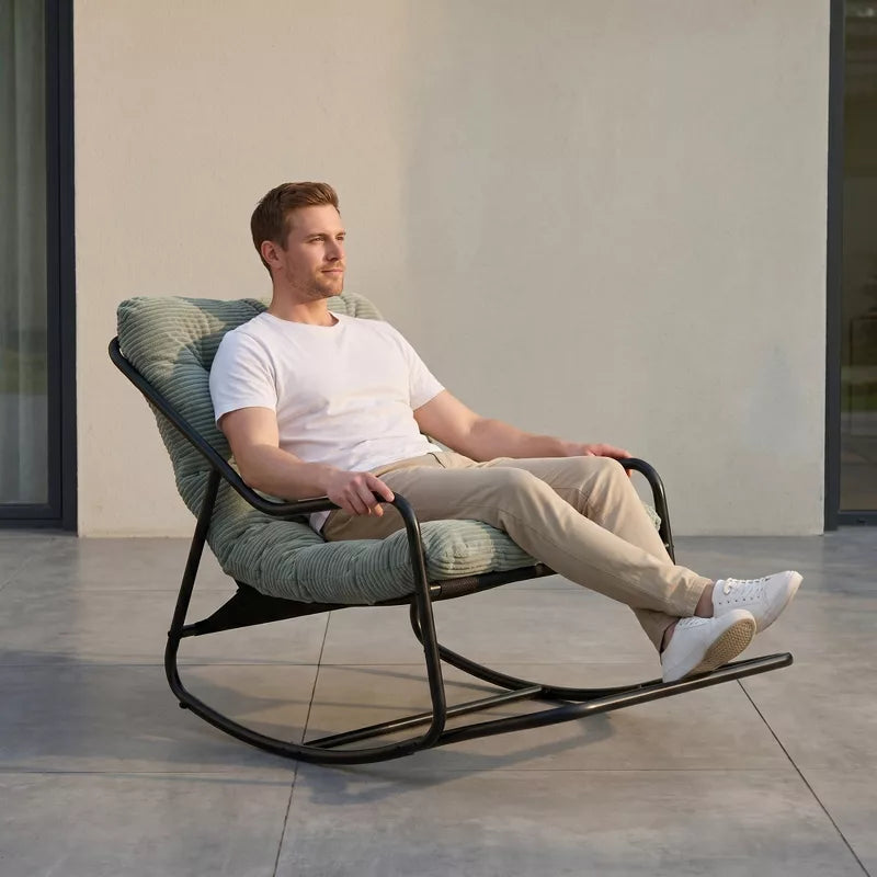 Modern Rocking Accent Chair with Thick Cushion for Living Room, Bedroom