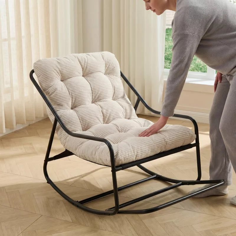 Modern Rocking Accent Chair with Thick Cushion for Living Room, Bedroom