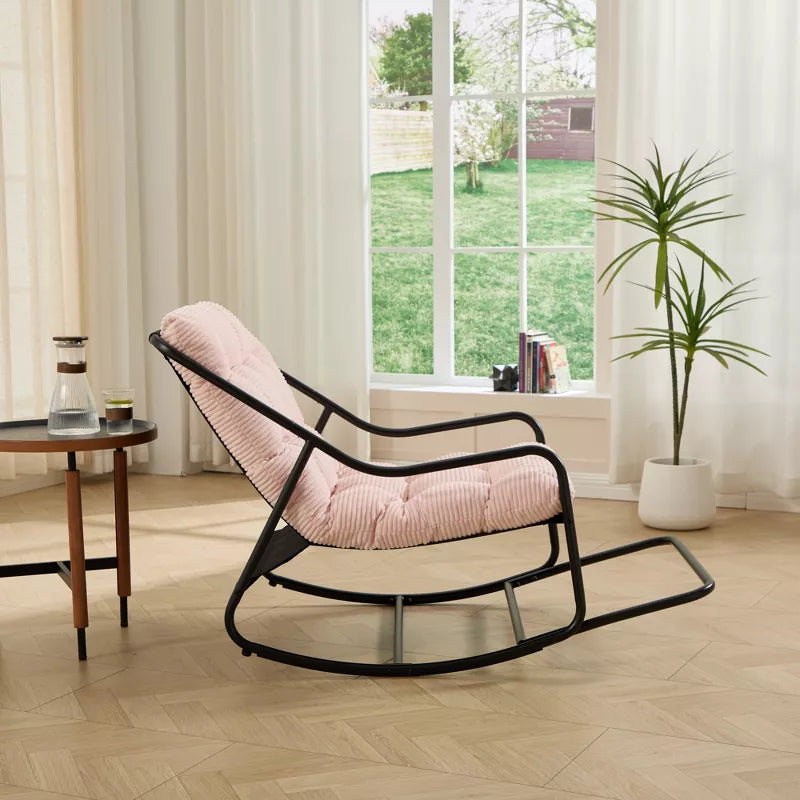 Modern Rocking Accent Chair with Thick Cushion for Living Room, Bedroom