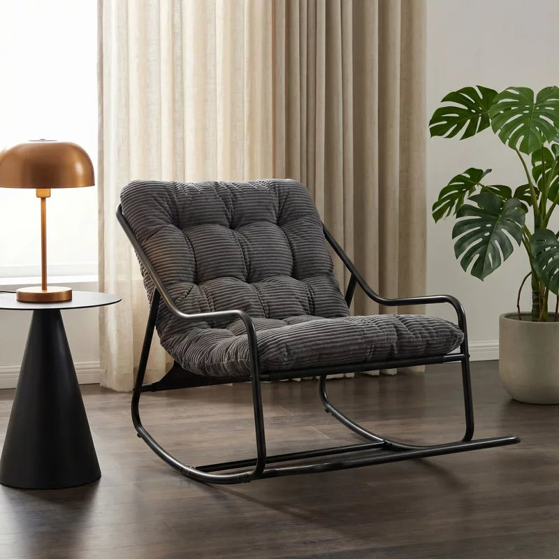 Modern Rocking Accent Chair with Thick Cushion for Living Room, Bedroom