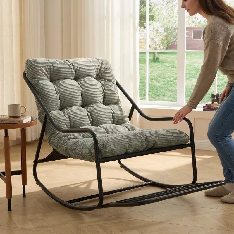 Modern Rocking Accent Chair with Thick Cushion for Living Room, Bedroom