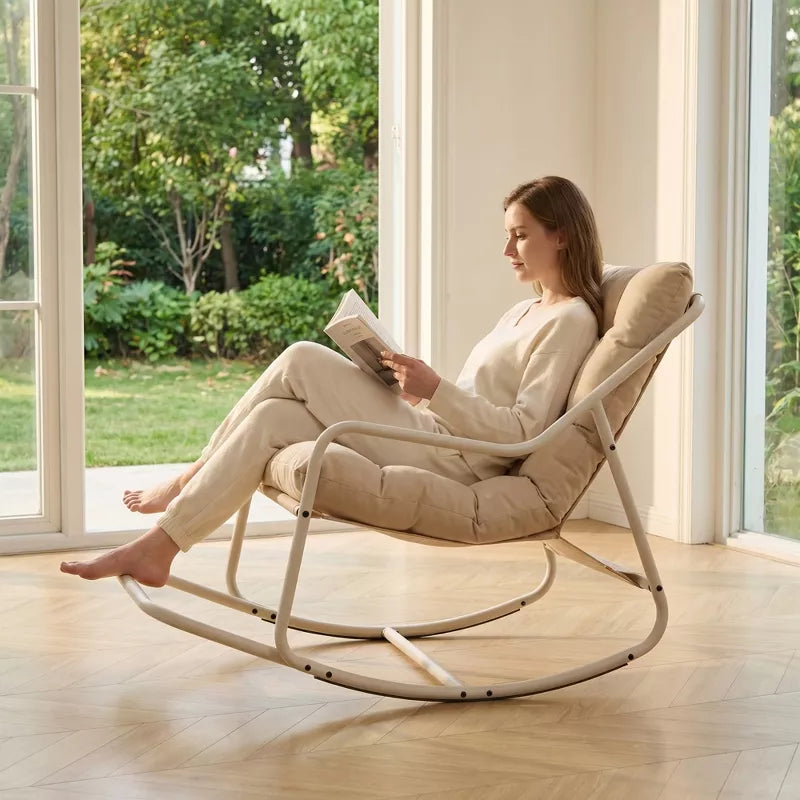 Modern Rocking Accent Chair with Thick Cushion for Living Room, Bedroom