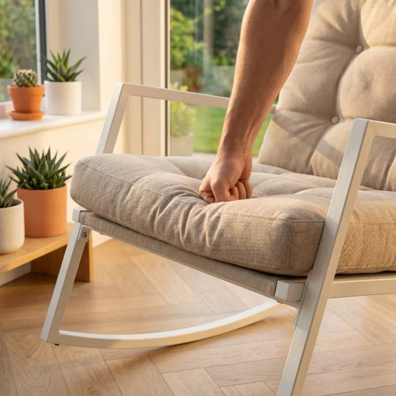 Modern Rocking Accent Chair with Thick Cushion for Living Room, Bedroom