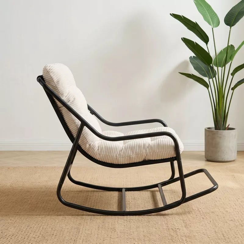 Modern Rocking Accent Chair with Thick Cushion for Living Room, Bedroom
