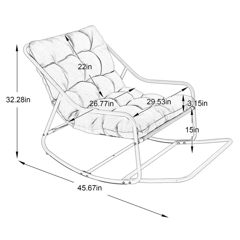 Modern Rocking Accent Chair with Thick Cushion for Living Room, Bedroom