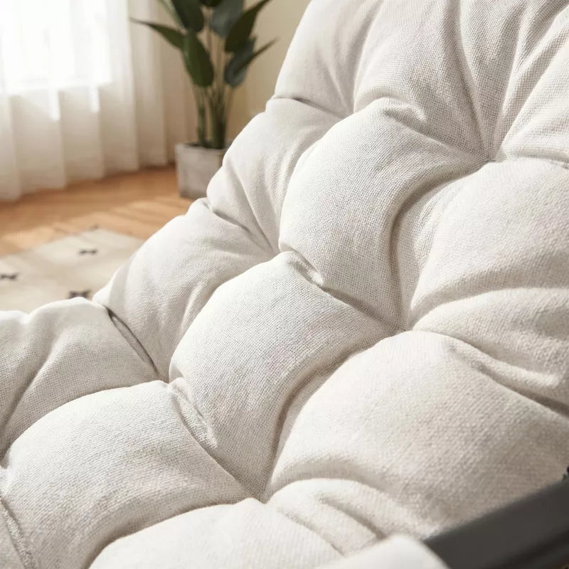 Rocking Chair with Thick Cushion and Wide Seat for Home Comfort