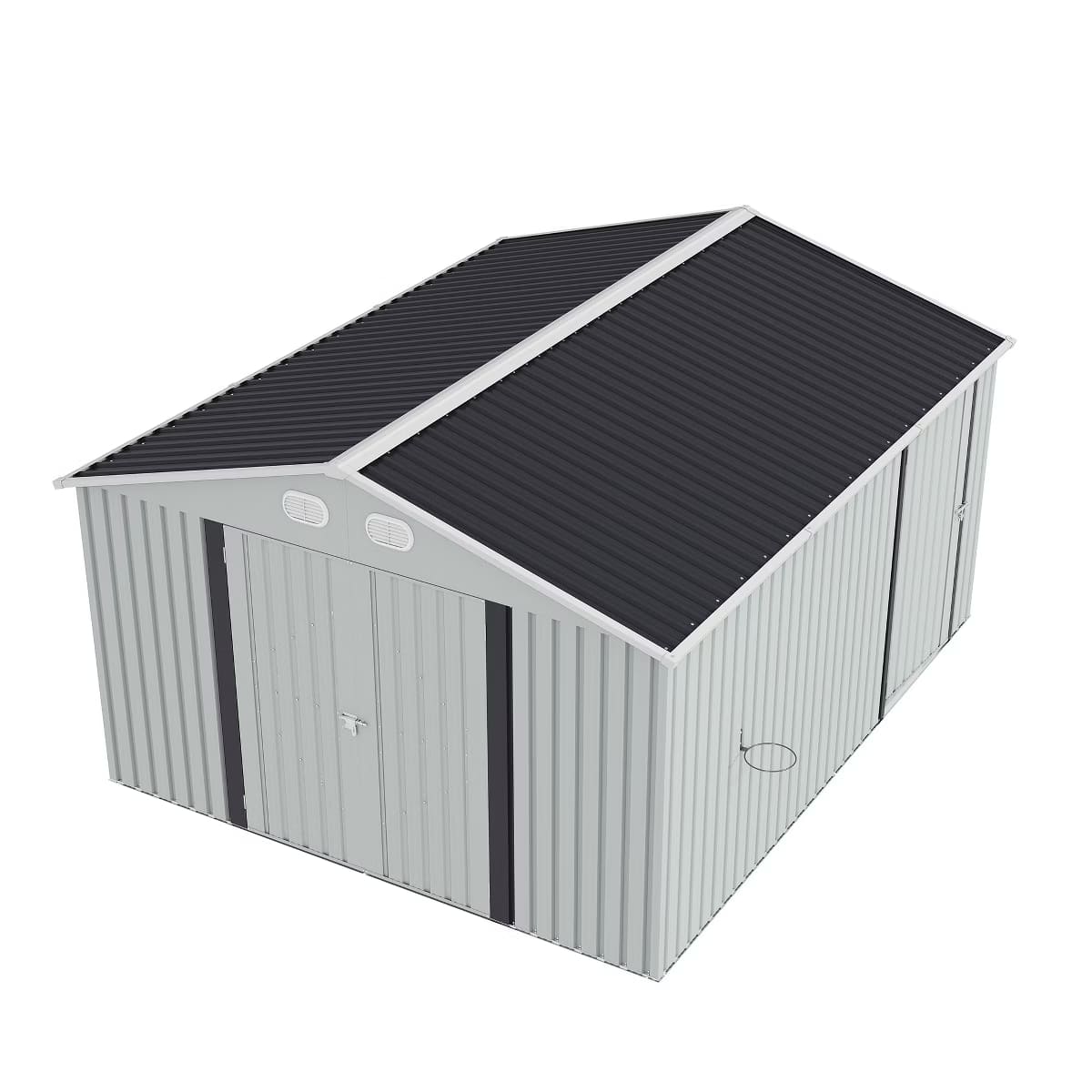 Outdoor Storage Shed with Weatherproof Roof & Lockable Doors