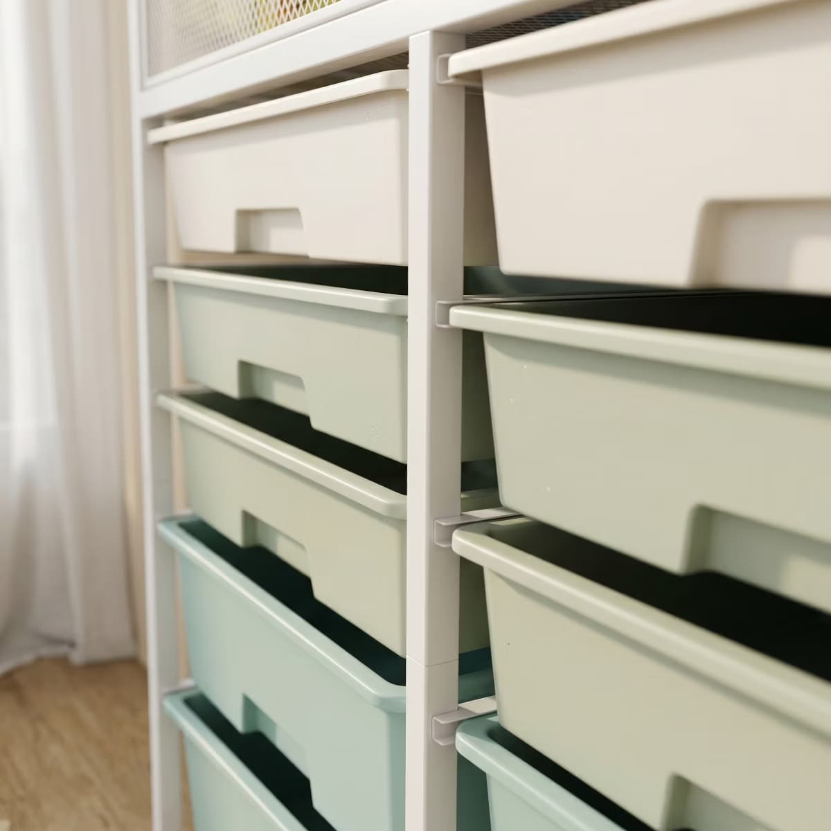 10-Drawer Rolling Storage Cart with Double-Wide Mobile Organizer