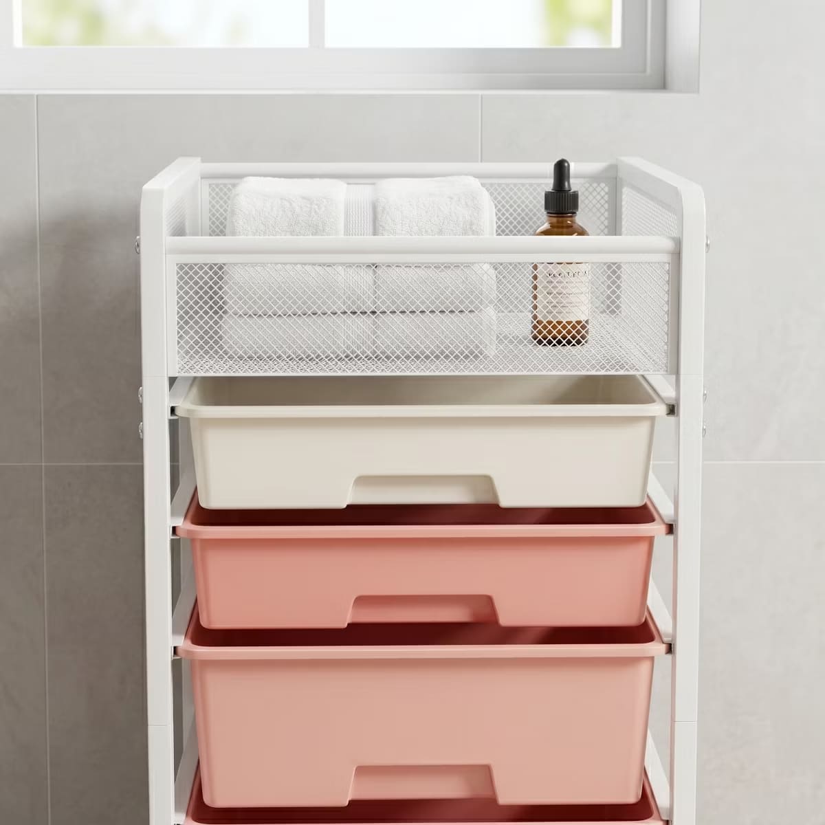 10-Drawer Rolling Storage Cart with Double-Wide Mobile Organizer
