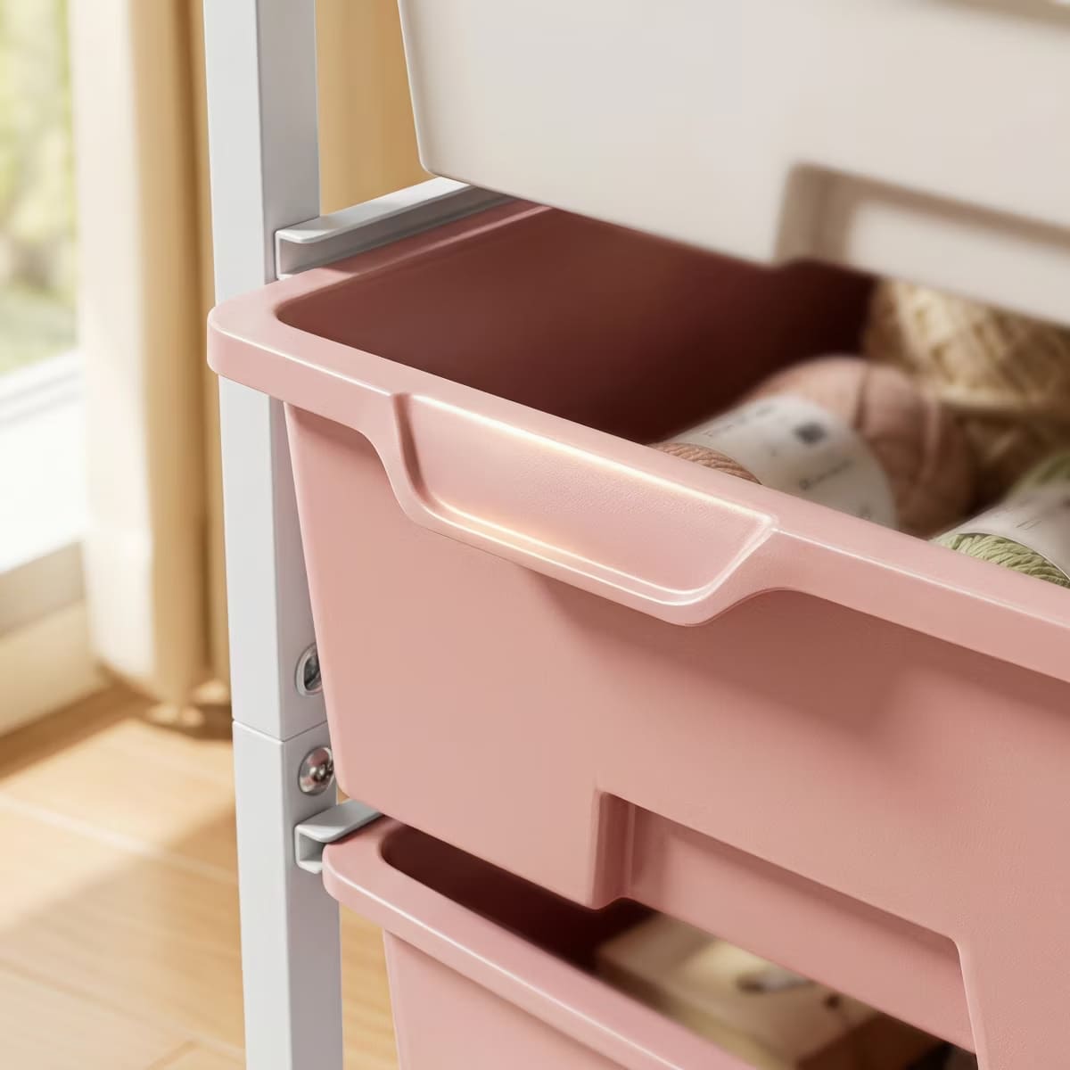 10-Drawer Rolling Storage Cart with Double-Wide Mobile Organizer