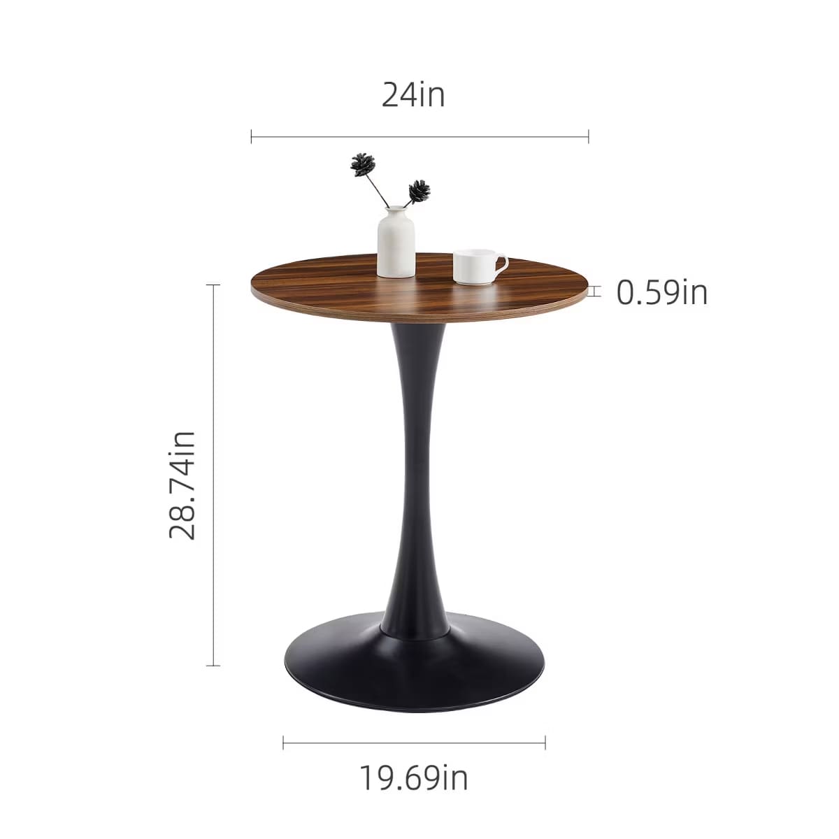Round Dining Table – White Tulip Pedestal Design for Small Spaces