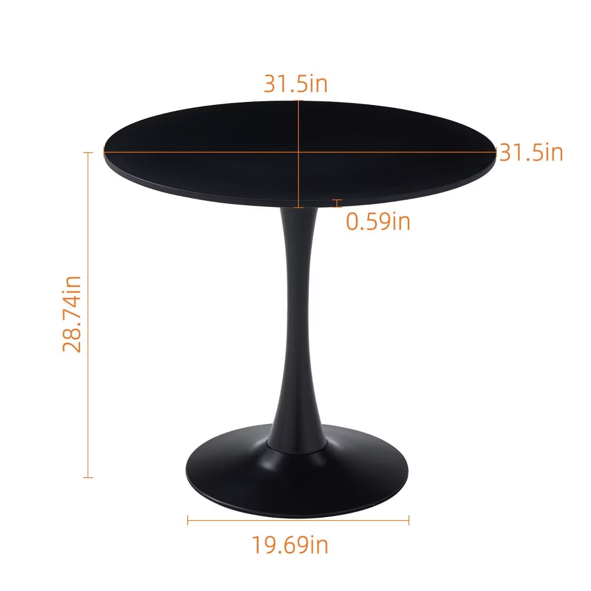 Round Dining Table – White Tulip Pedestal Design for Small Spaces