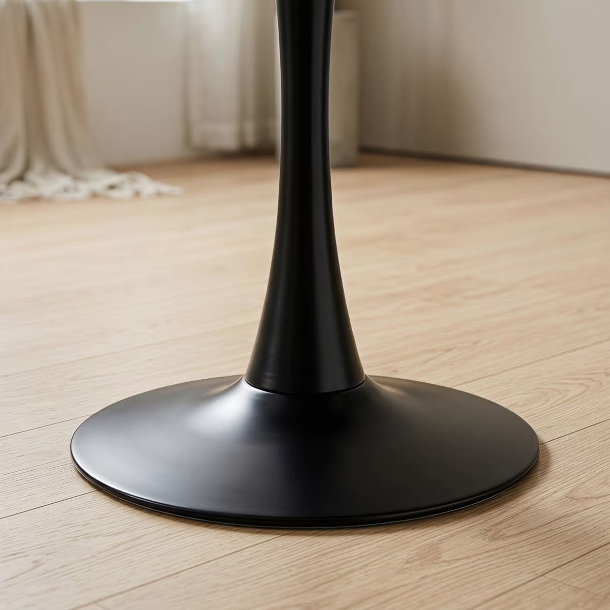 Round Dining Table – White Tulip Pedestal Design for Small Spaces