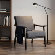 Mid-Century Accent Chair – Solid Rubberwood Frame with Plush Foam Cushion
