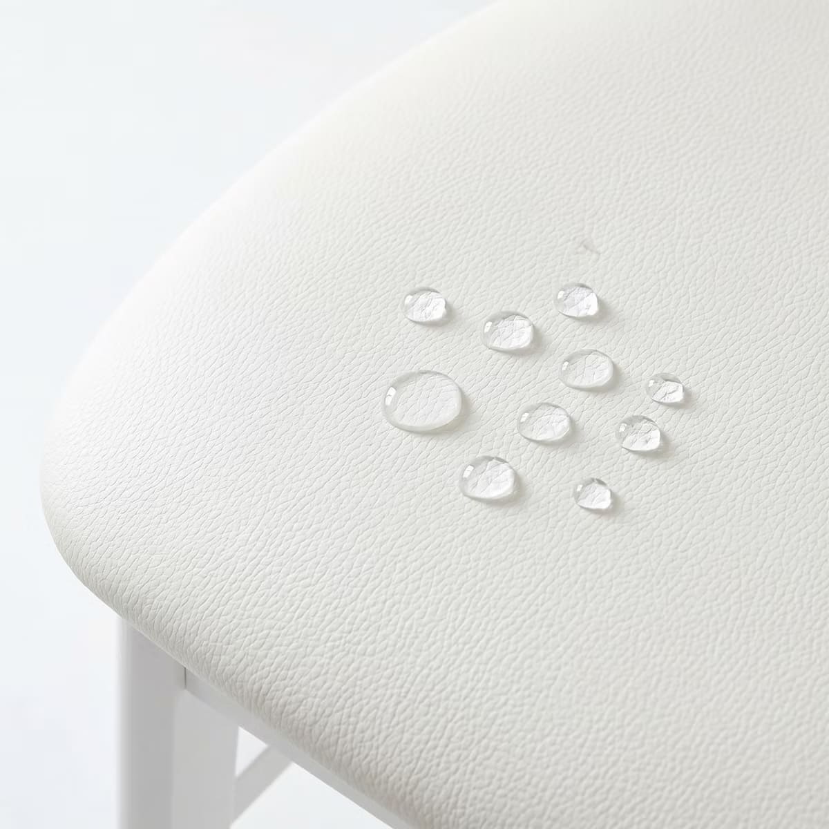 Dining Chairs Set of 2 – White PU Leather with Solid Rubberwood Legs