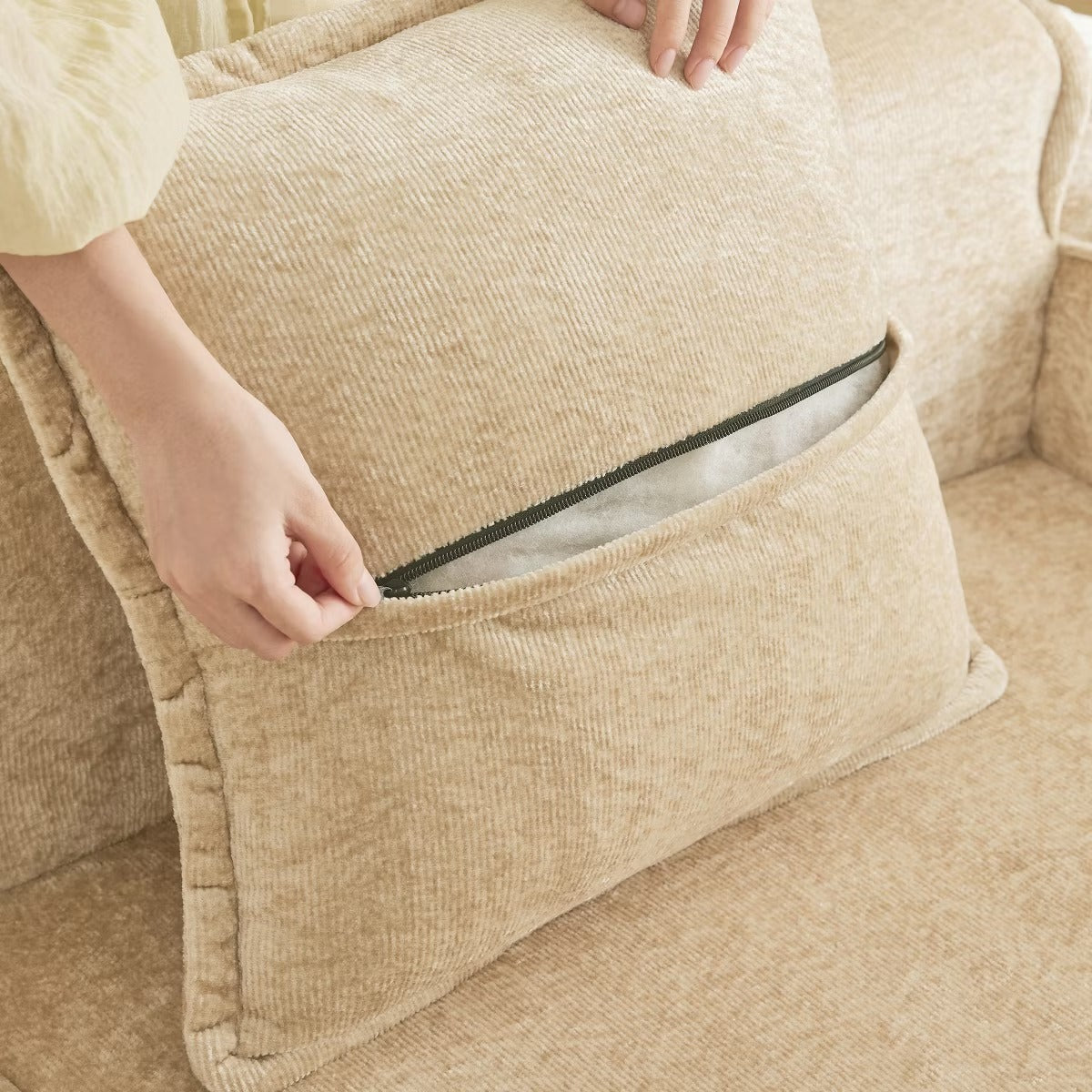 Modular Cloud Sofa 78" Plush Velvet Boneless Loveseat with No Assembly