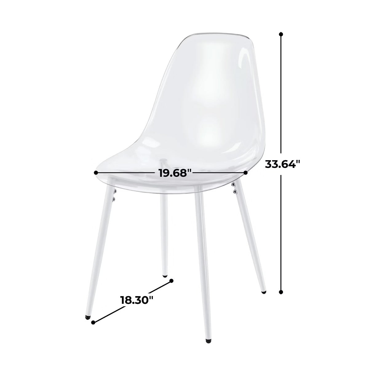 Modern Dining Chairs Set of 4 with Durable PET Seats and Metal Legs
