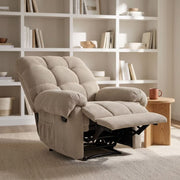 Warm Cashmere Manual Recliner Chair with Plush Comfort & Footrest