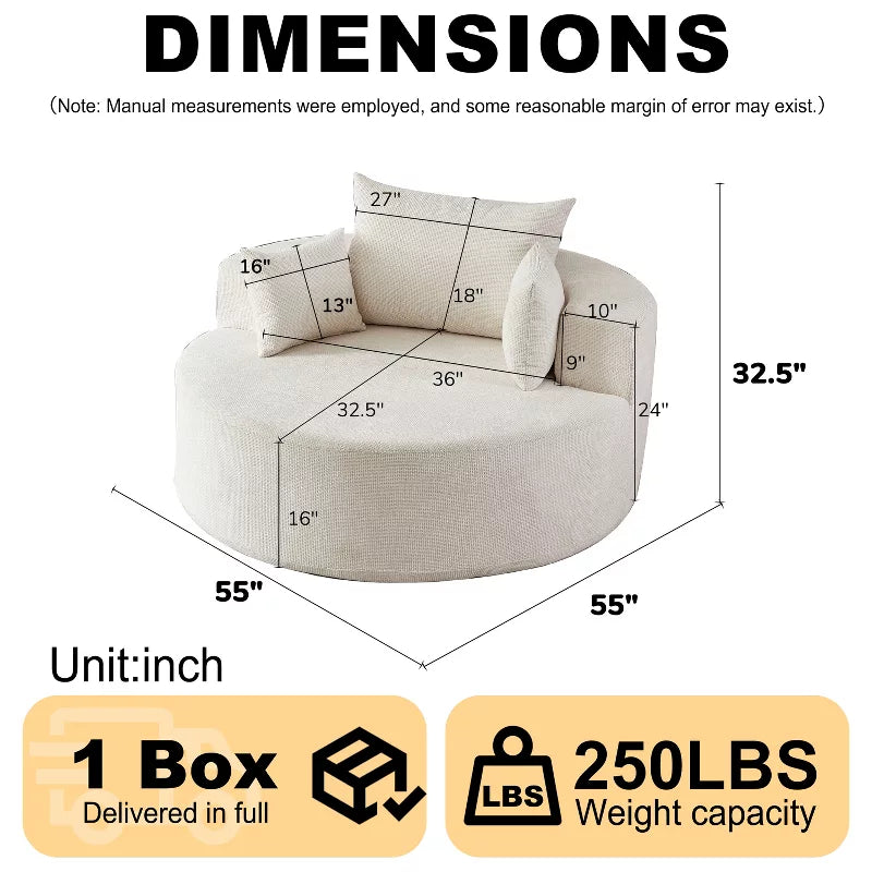 Sofa Bed Chair with Plush Sponge Cushion and No Assembly - 5 Colors