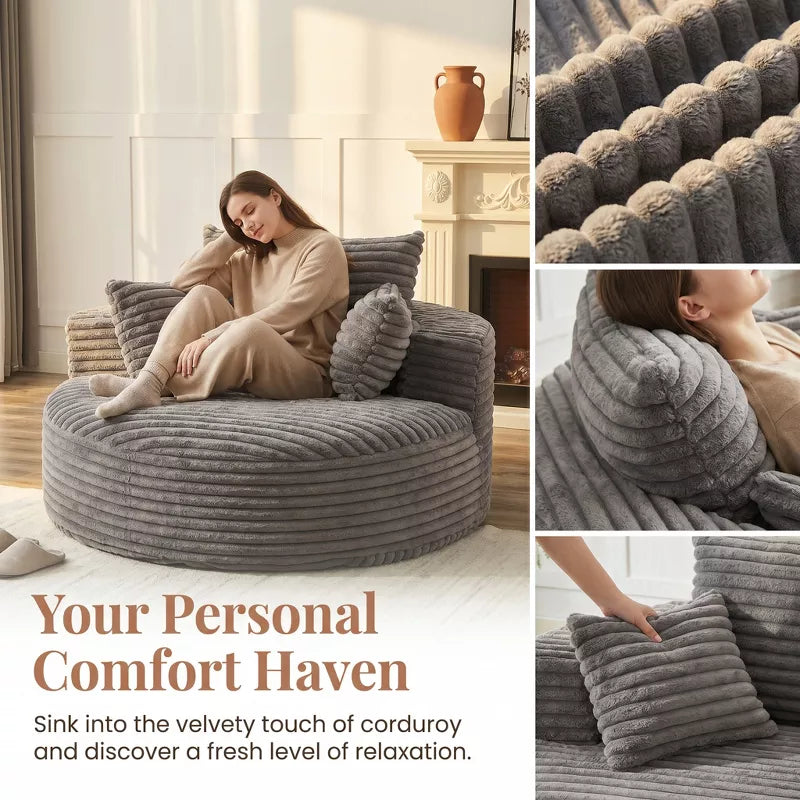 Sofa Bed Chair with Plush Sponge Cushion and No Assembly - 5 Colors