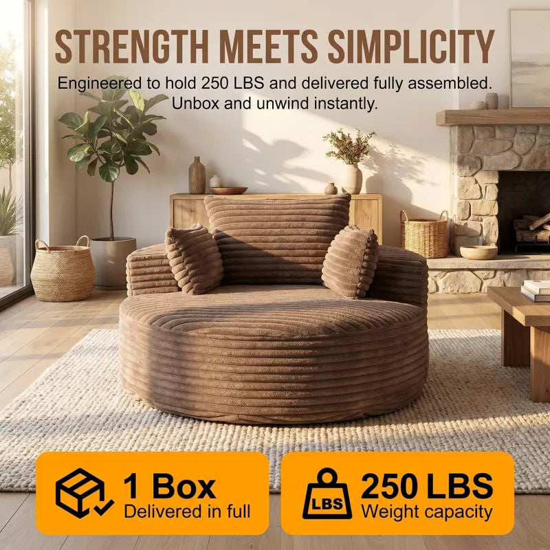 Sofa Bed Chair with Plush Sponge Cushion and No Assembly - 5 Colors