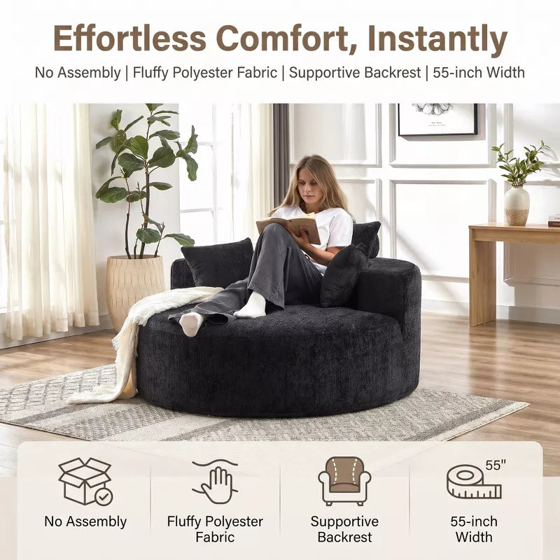 Sofa Bed Chair with Plush Sponge Cushion and No Assembly - 5 Colors