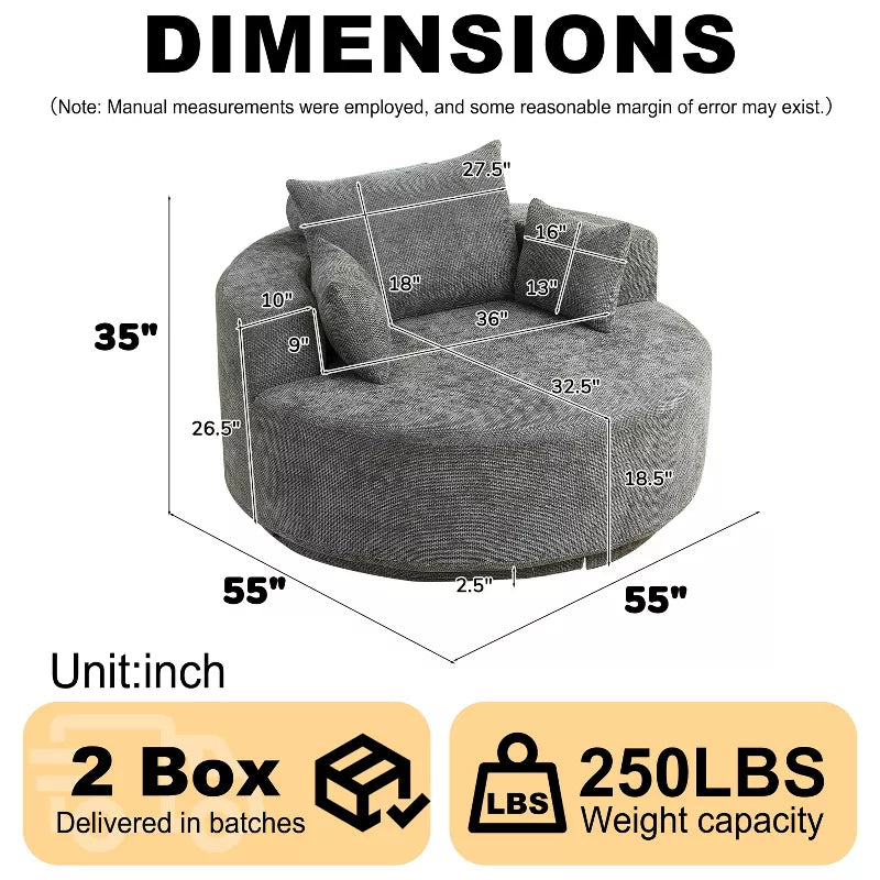 Sofa Bed Chair with Plush Sponge Cushion and No Assembly - 5 Colors