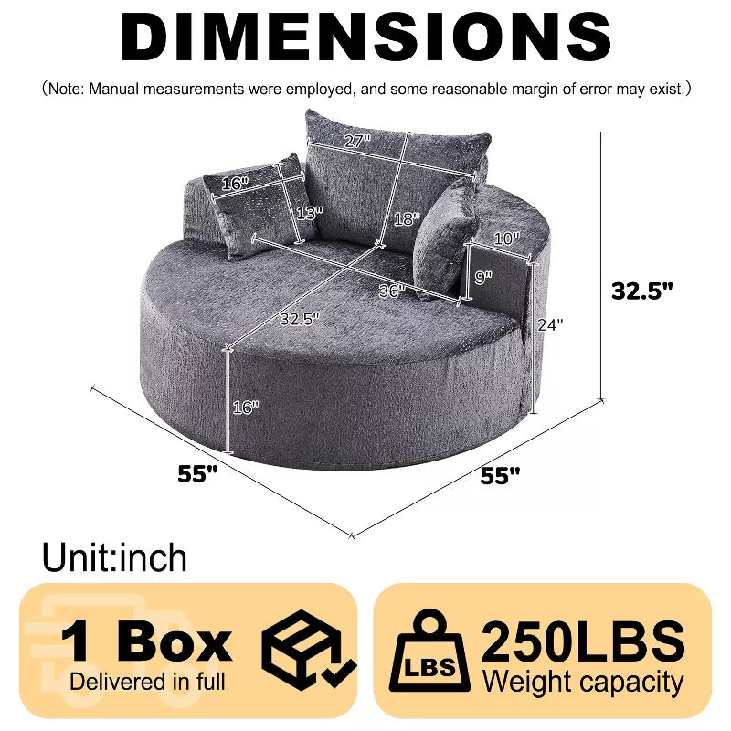 Sofa Bed Chair with Plush Sponge Cushion and No Assembly - 5 Colors