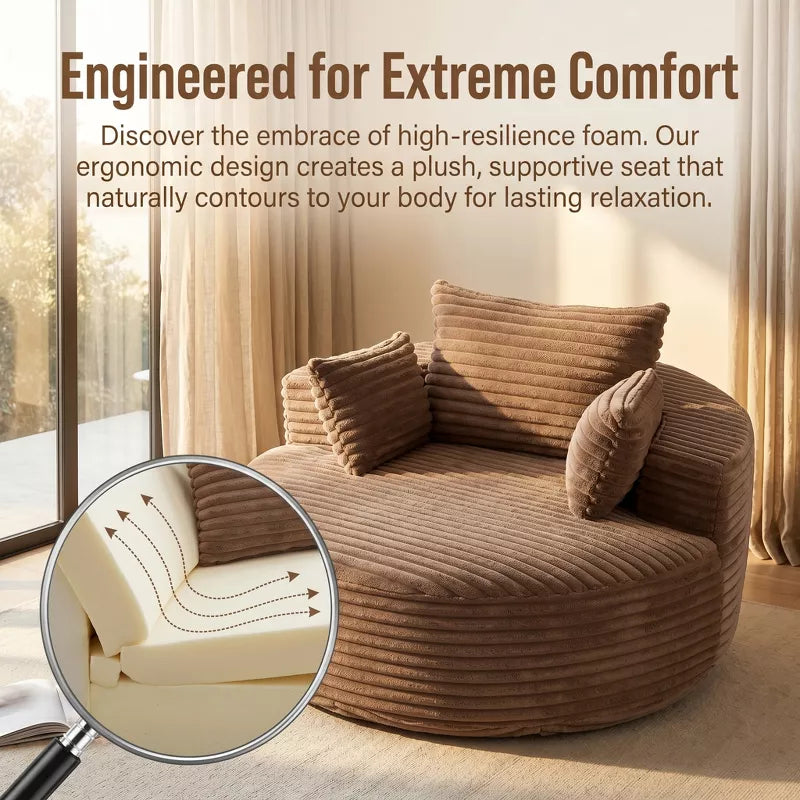 Sofa Bed Chair with Plush Sponge Cushion and No Assembly - 5 Colors