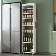 7-Tier Narrow Rolling Storage Shelf with Pull-Out Design