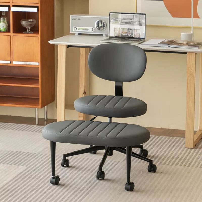 Ergonomic Cross-Leg Office Chair with Footrest for Meditation & Home