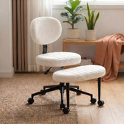 Ergonomic Cross-Leg Office Chair with Footrest for Meditation & Home