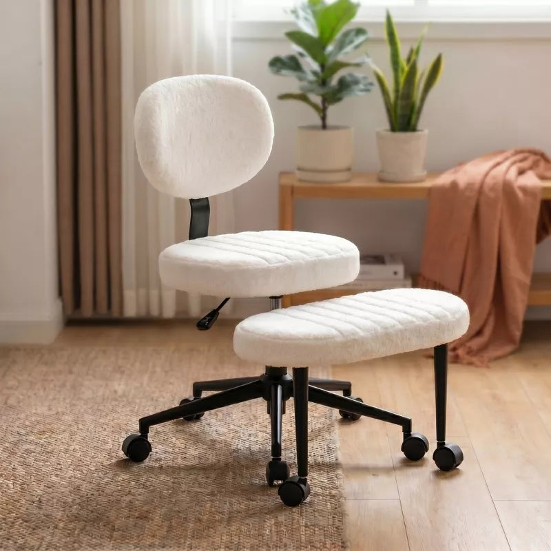 Ergonomic Cross-Leg Office Chair with Footrest for Meditation & Home