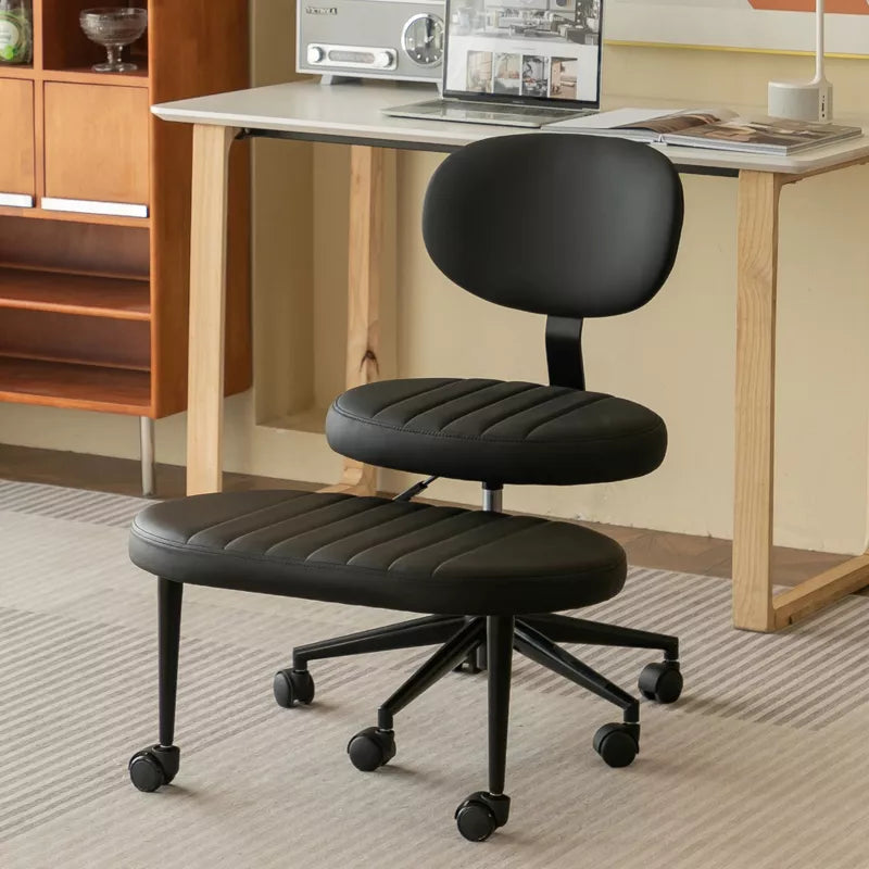 Ergonomic Cross-Leg Office Chair with Footrest for Meditation & Home