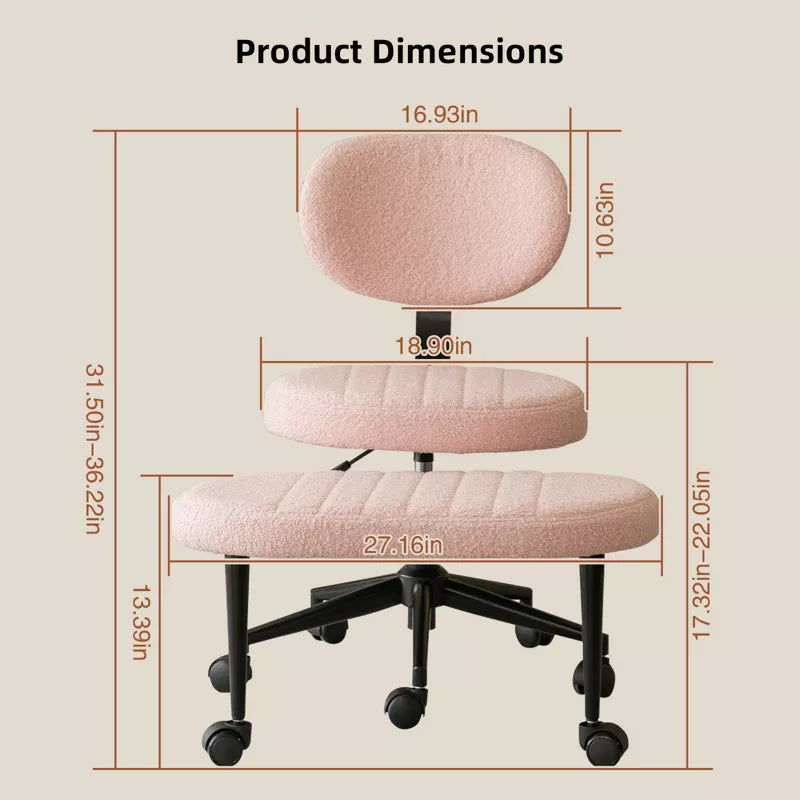 Ergonomic Cross-Leg Office Chair with Footrest for Meditation & Home